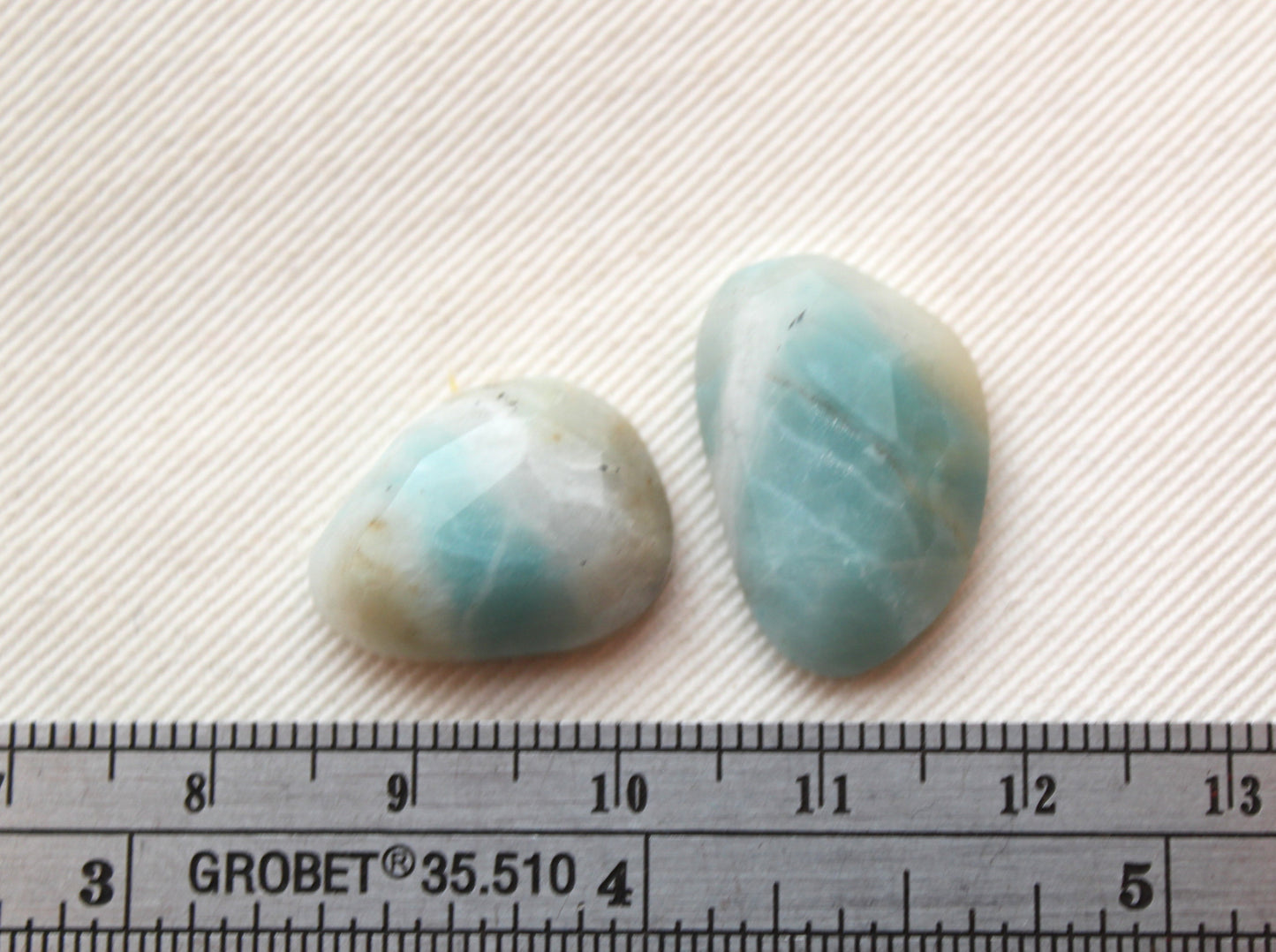 TWO Chinese Amazonite cabochon Freeform rose cut Gemstone