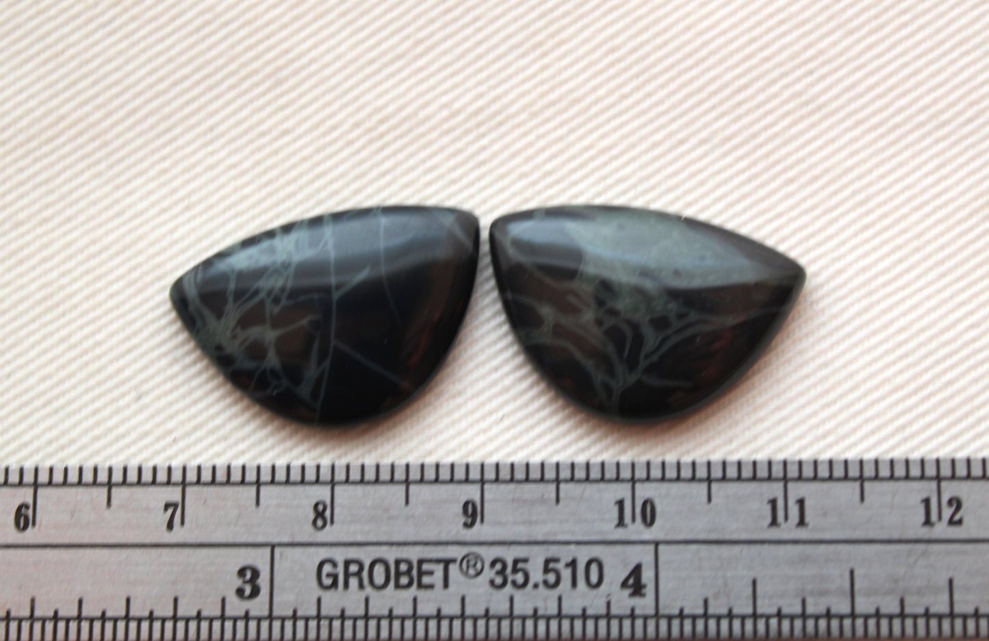 TWO SpiderWeb Obsidian Cabochon Gemstone 15X22MM