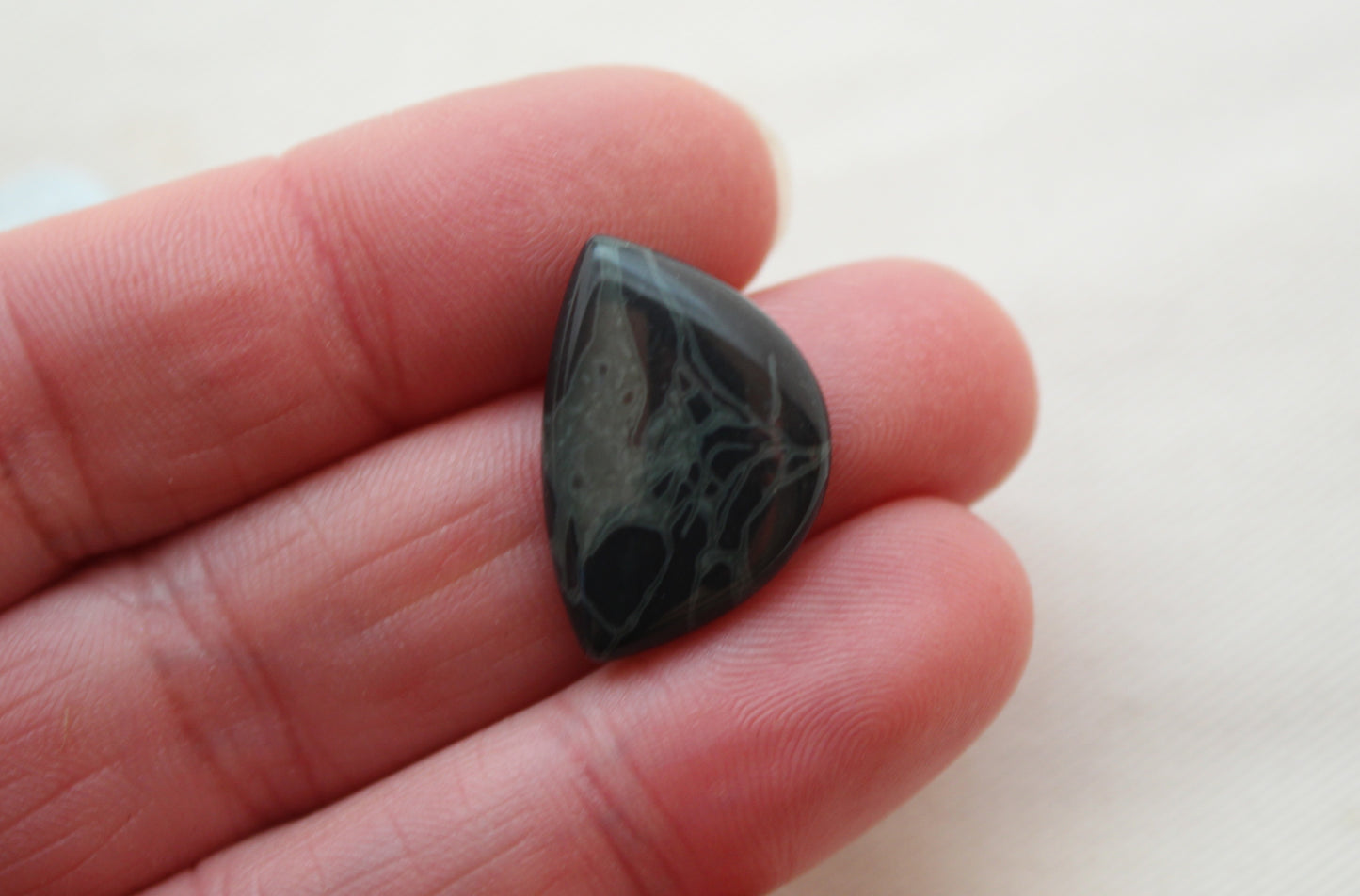 TWO SpiderWeb Obsidian Cabochon Gemstone 15X22MM