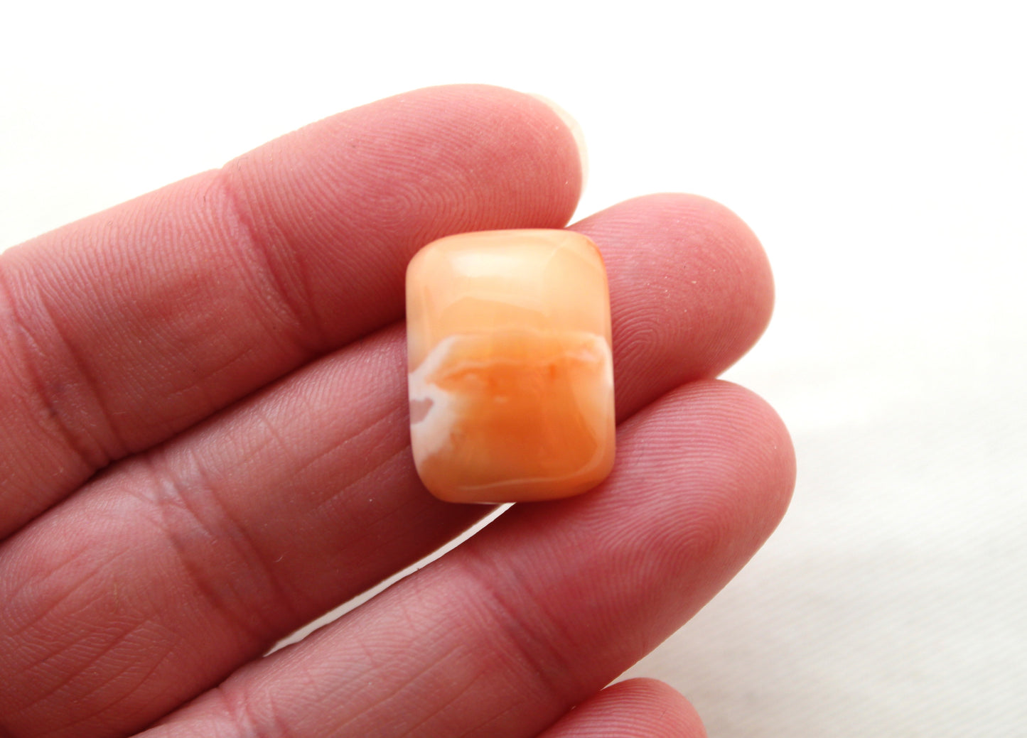 Mexican Opal Cabochon rectangle orange 15X20MM