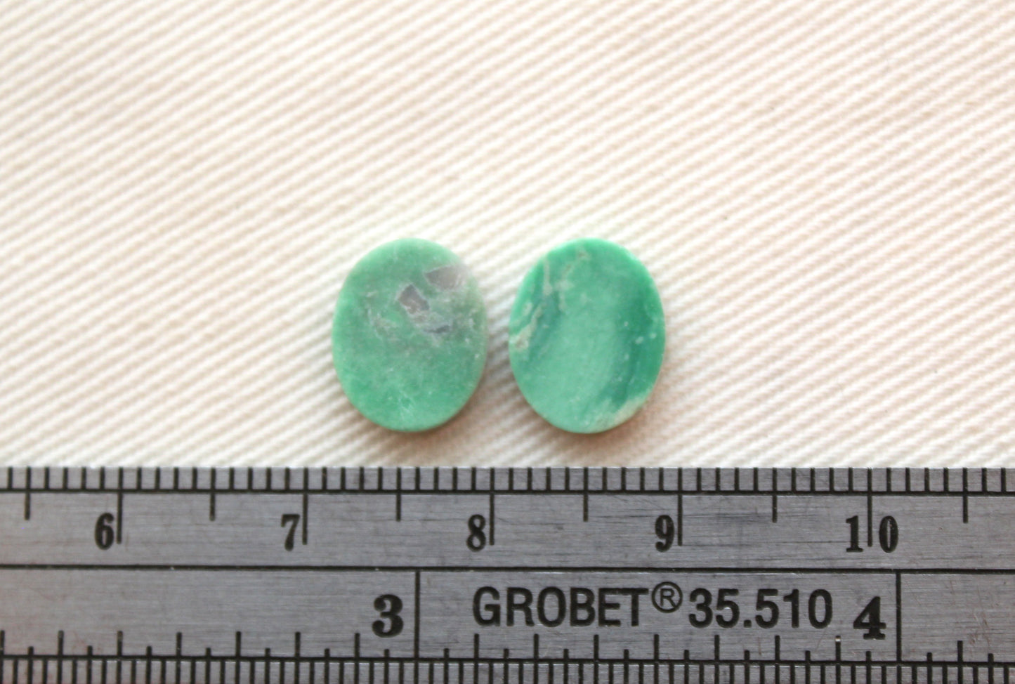 TWO Variscite Flat cabochons 8X10 MM Gemstones Oval