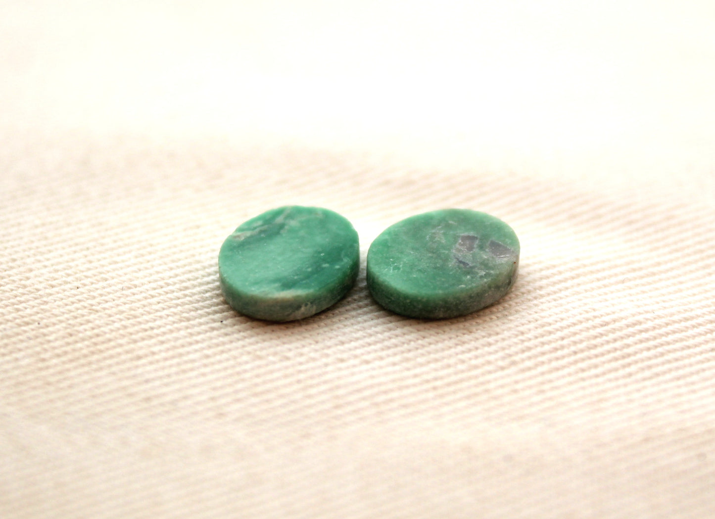 TWO Variscite Flat cabochons 8X10 MM Gemstones Oval