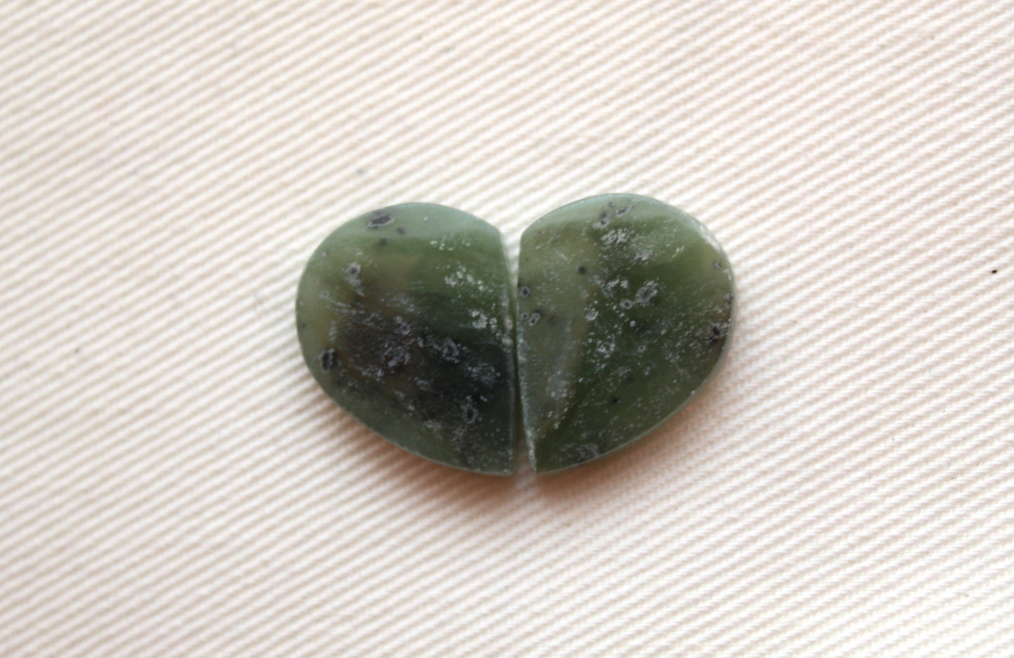 Small Nephrite Jade Cabochons Pair Gemstone moss green Oval