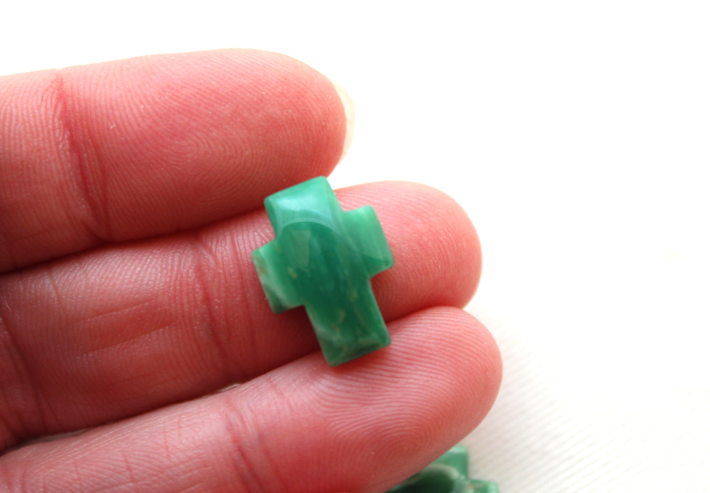 TWO Variscite cabochons Gemstones Cross 12X16MM