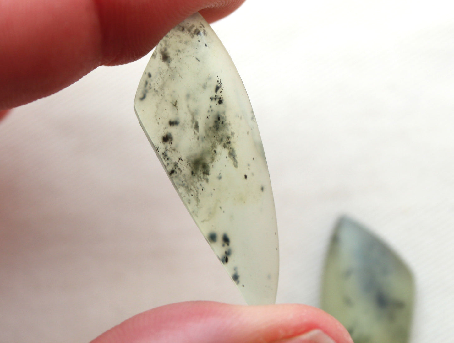 Vesuvianite Cabochon Pair Gemstone light green freeform