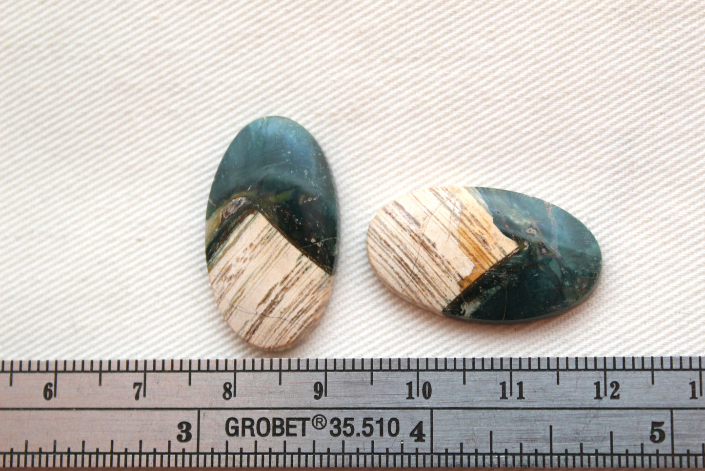 Unique Indonesian Green Jasper Pair Oval