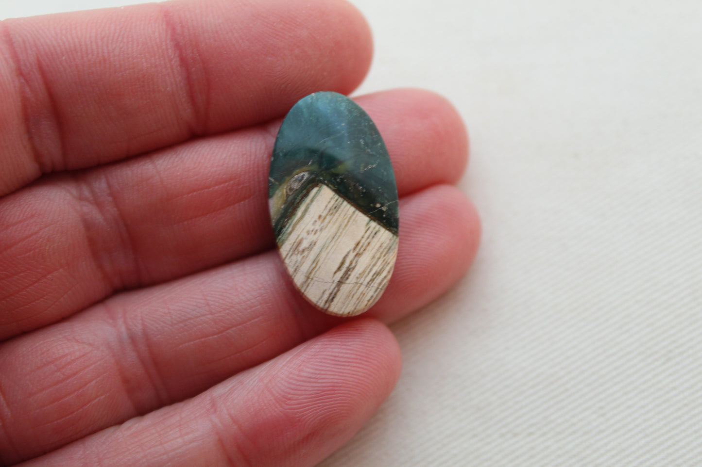 Unique Indonesian Green Jasper Pair Oval