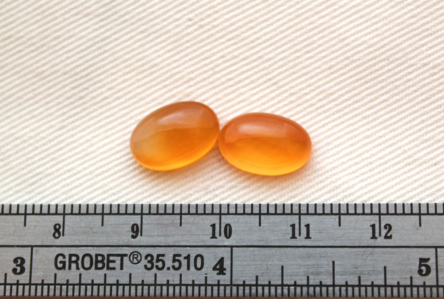 TWO Oval Carnelian Cabochons 8X12MM