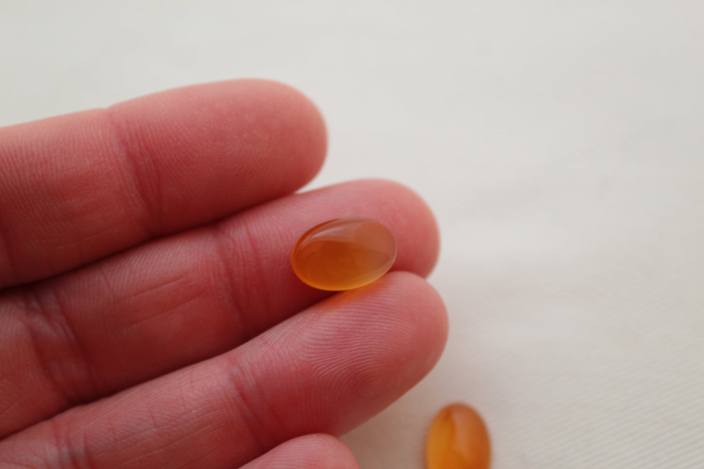 TWO Oval Carnelian Cabochons 8X12MM