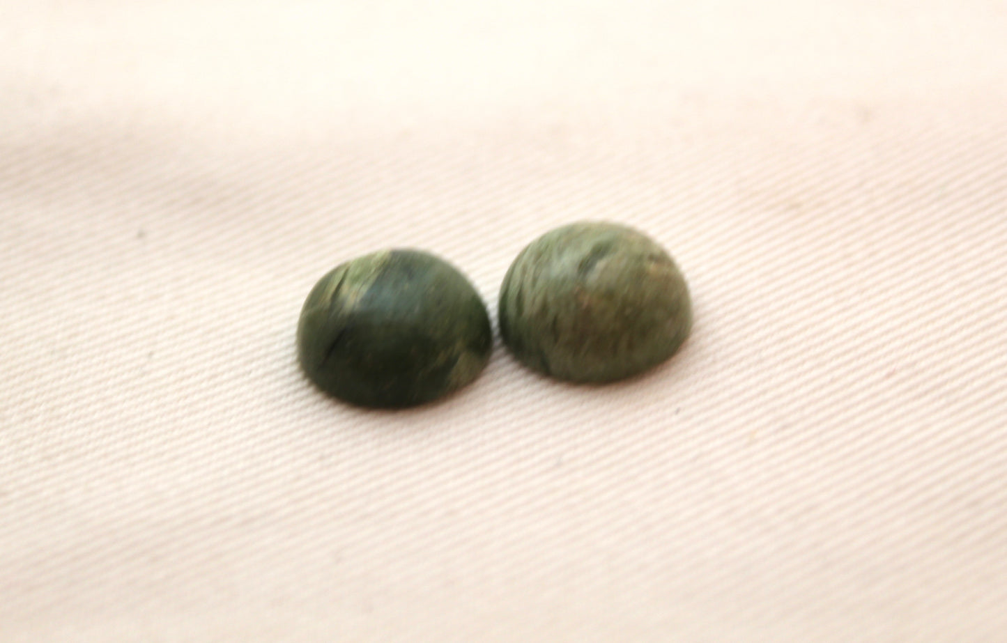 TWO Peruvian Opals Cabochons green blue gemstone round 12MM