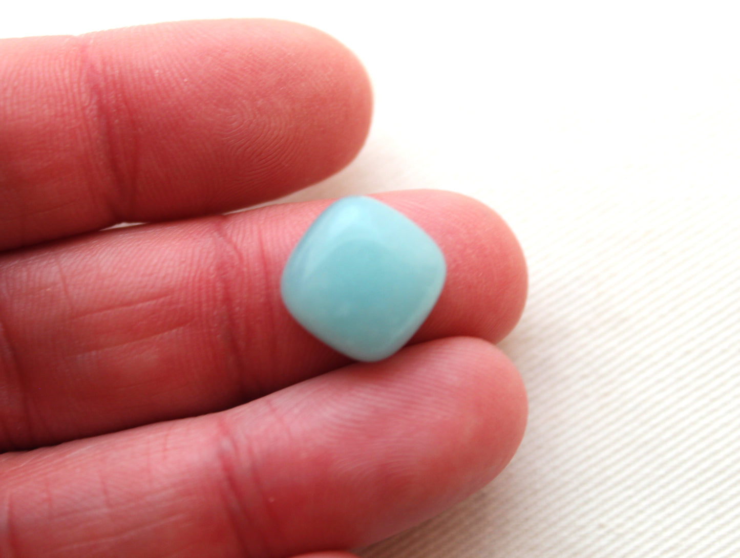 Pair of Amazonite cabochons 12 MM Gemstones cushion square