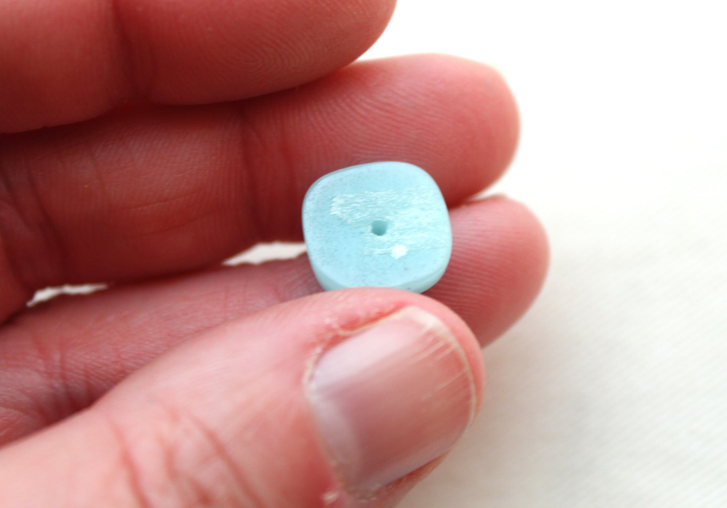 Pair of Amazonite cabochons 12 MM Gemstones cushion square