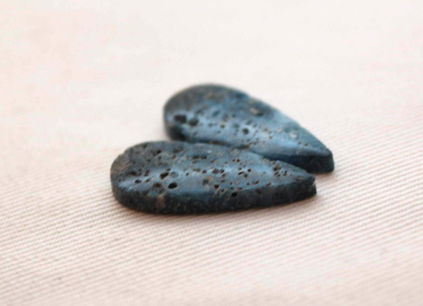 Blue Ice Agate teardrop pair Cabochons