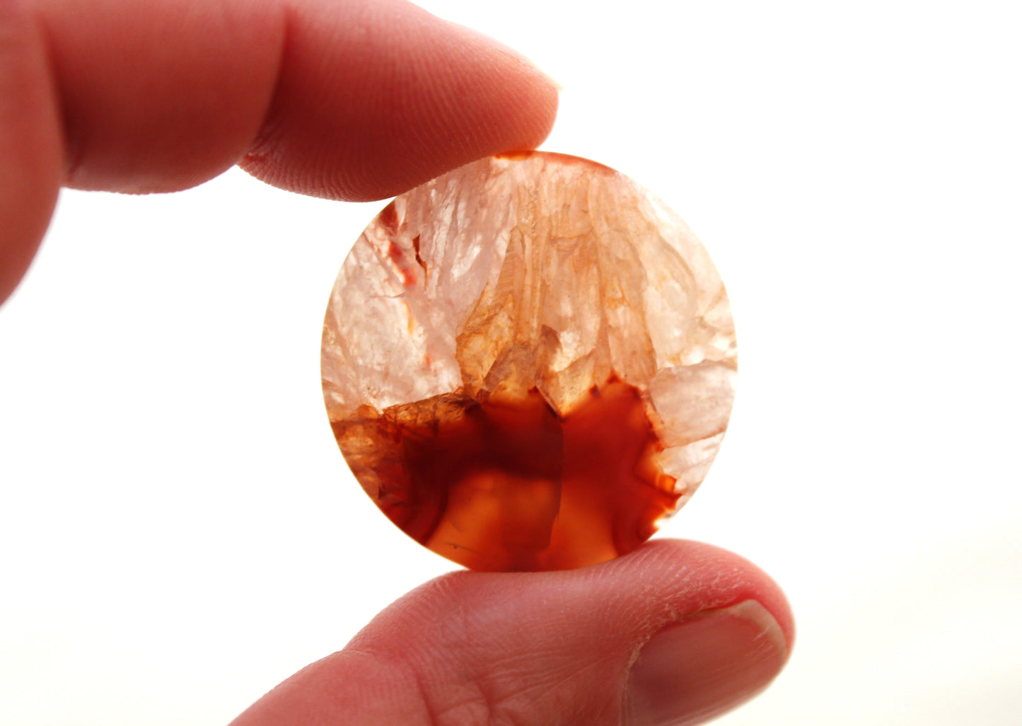 Banded Agate Cabochon Gemstone orange round 30MM