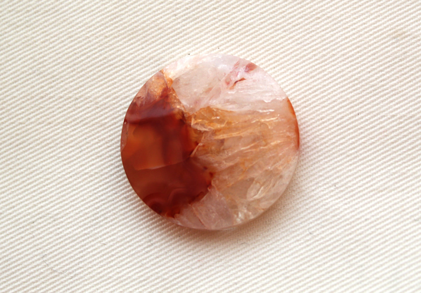 Banded Agate Cabochon Gemstone orange round 30MM