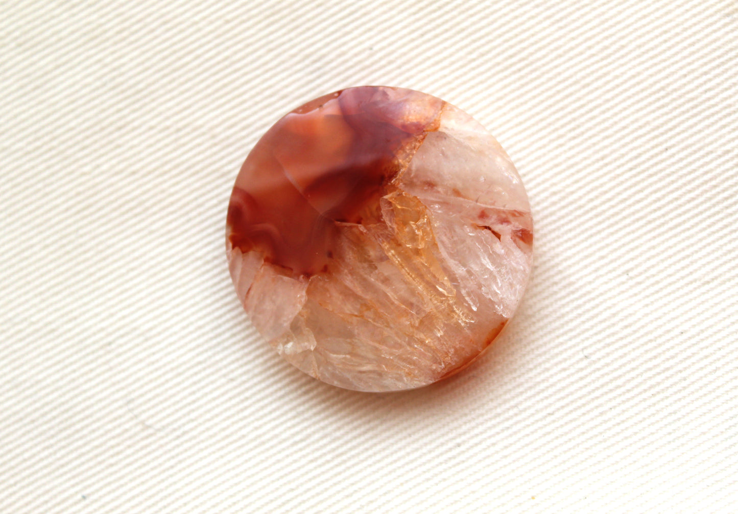 Banded Agate Cabochon Gemstone orange round 30MM