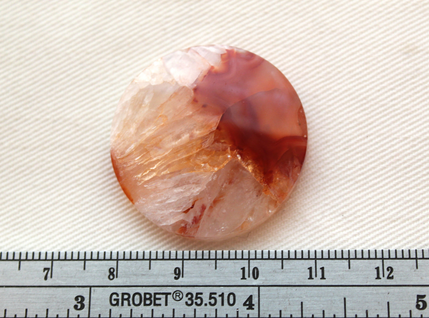 Banded Agate Cabochon Gemstone orange round 30MM