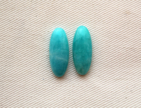 TWO cabochons Amazonite oval 8x20MM