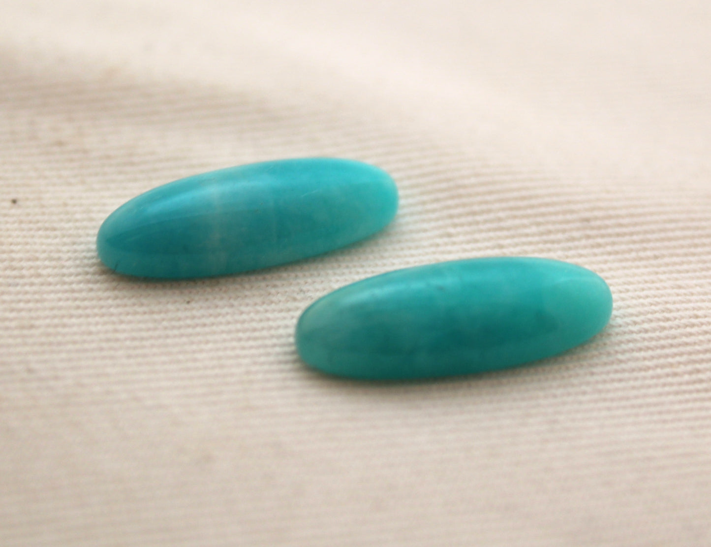 TWO cabochons Amazonite oval 8x20MM