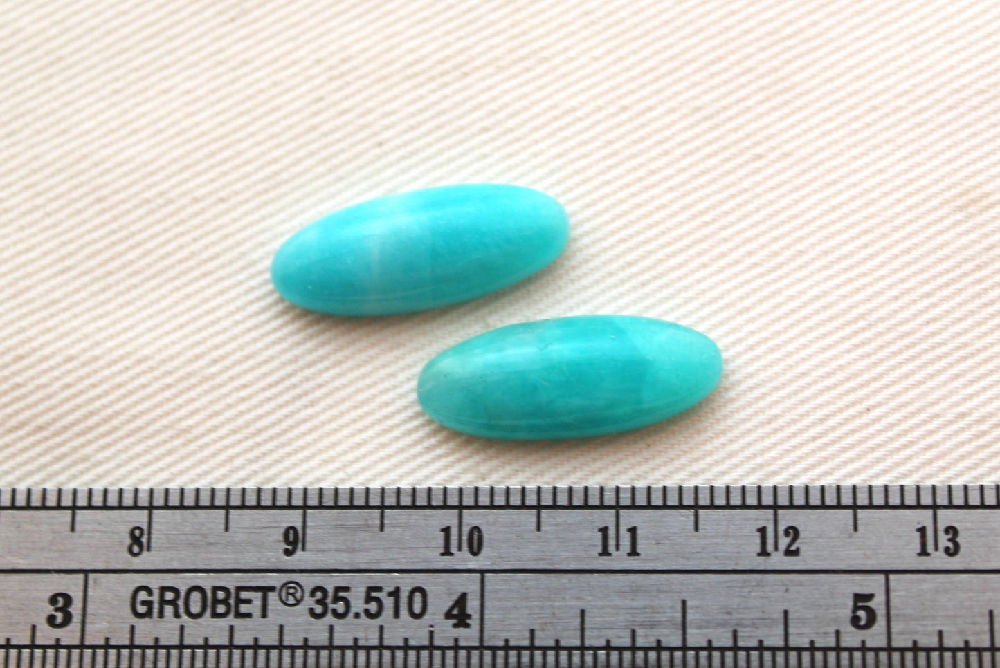 TWO cabochons Amazonite oval 8x20MM