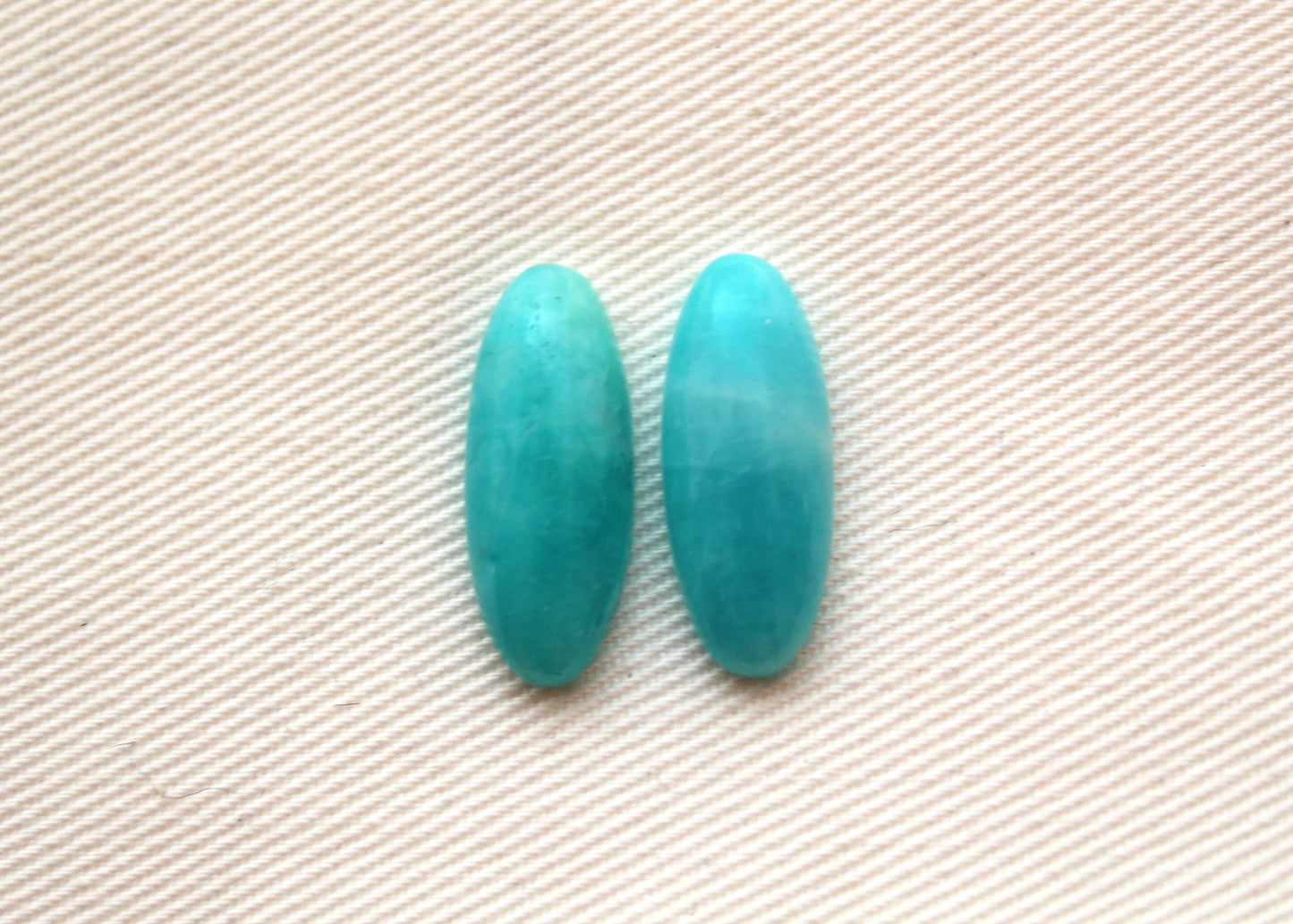 TWO cabochons Amazonite oval 8x20MM