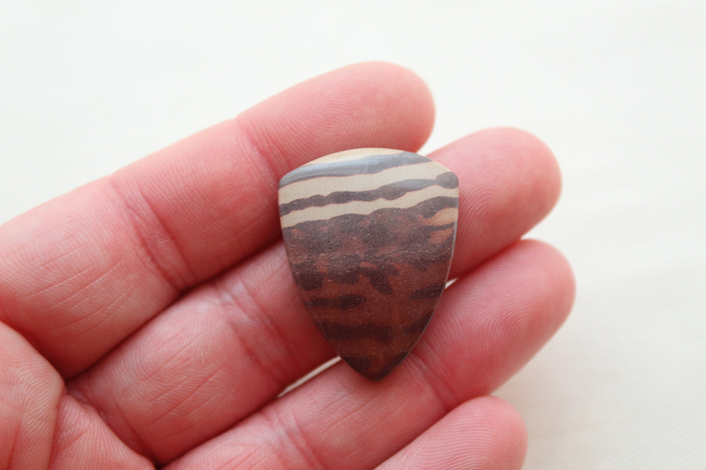 Zebra Jasper Cabochon gemstone shield 22x30MM