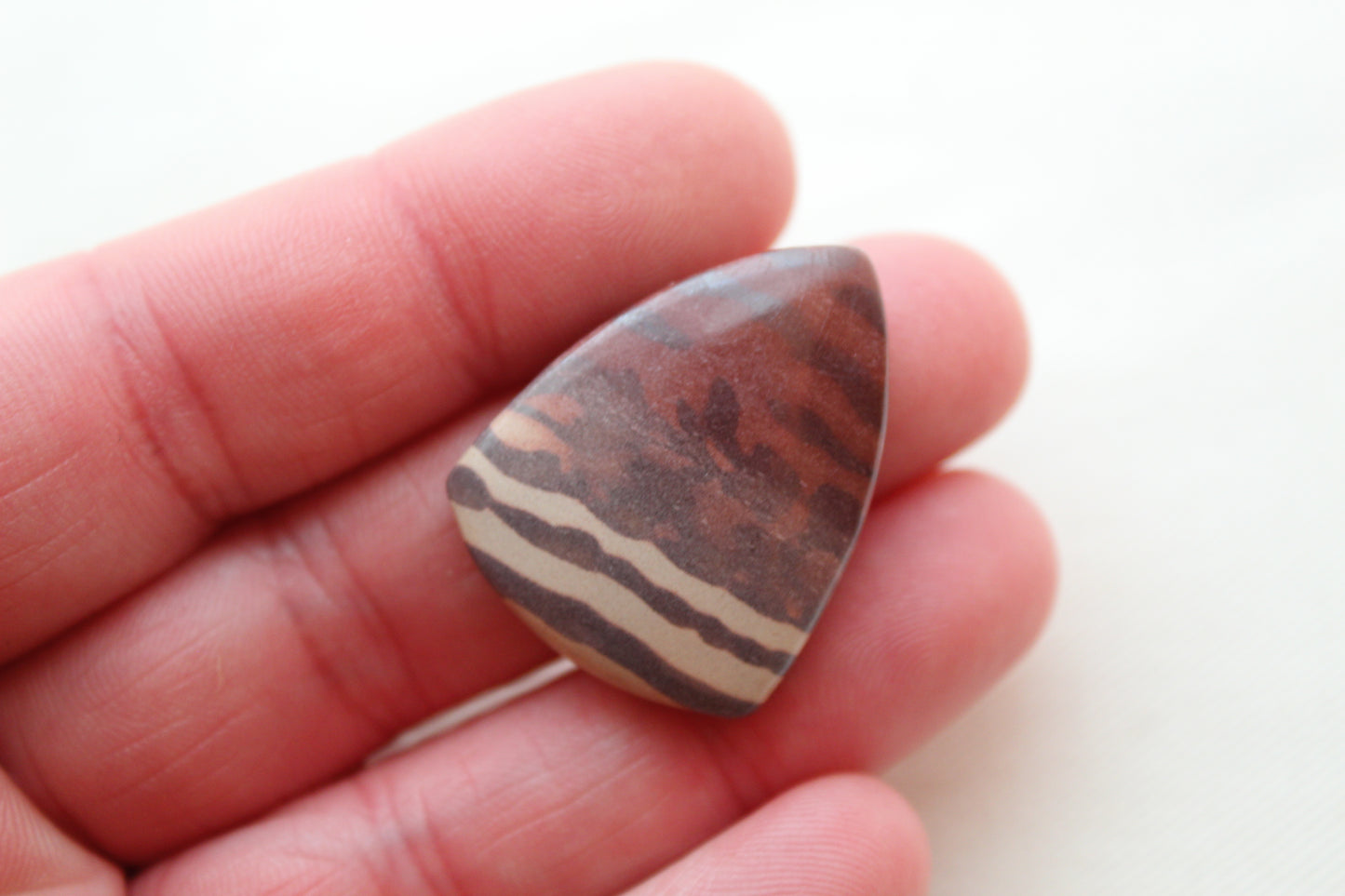 Zebra Jasper Cabochon gemstone shield 22x30MM