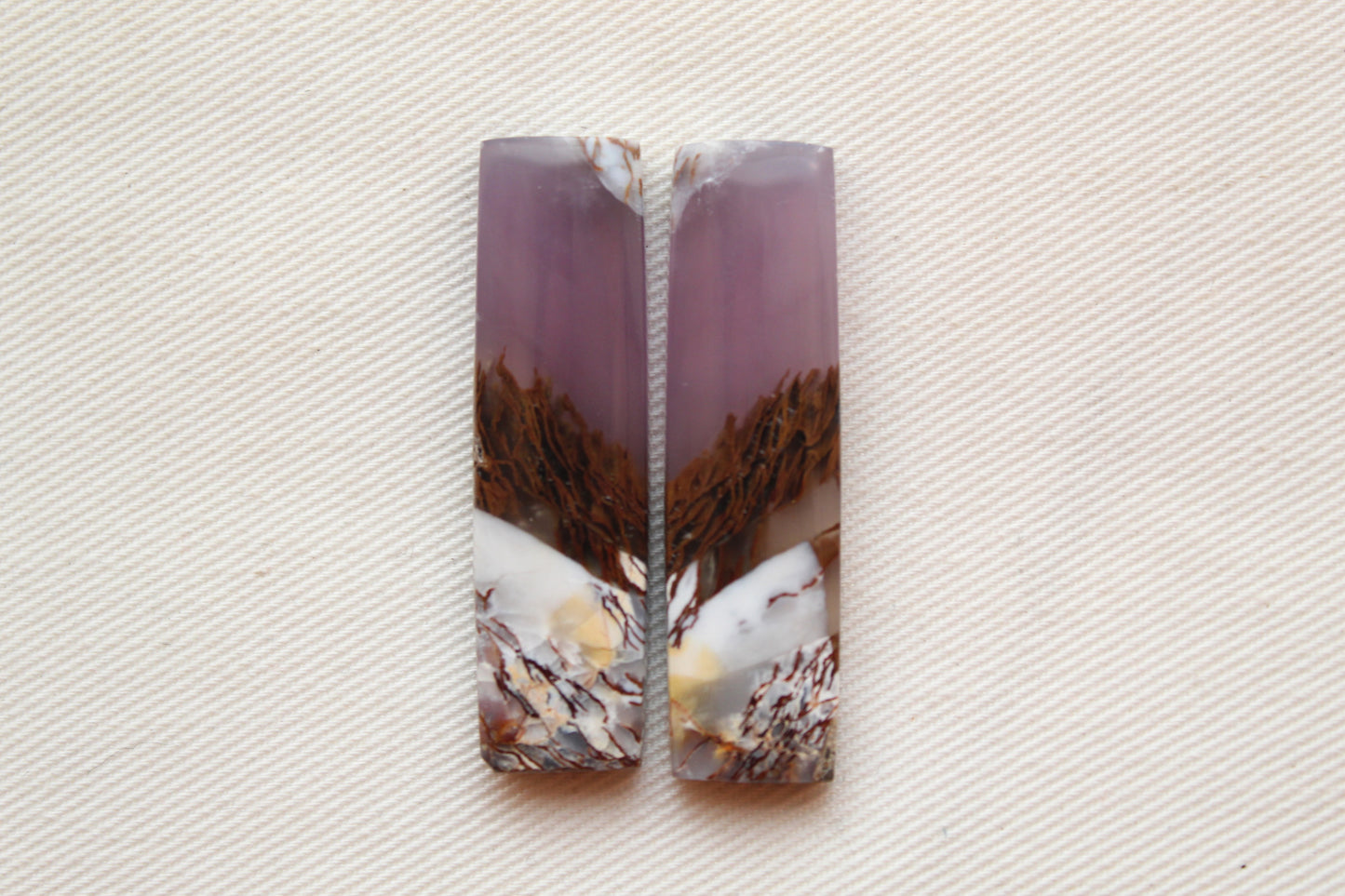 SUPERB Chalcedony cabochons Pair purple