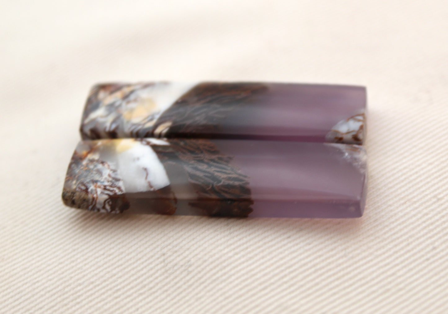 SUPERB Chalcedony cabochons Pair purple