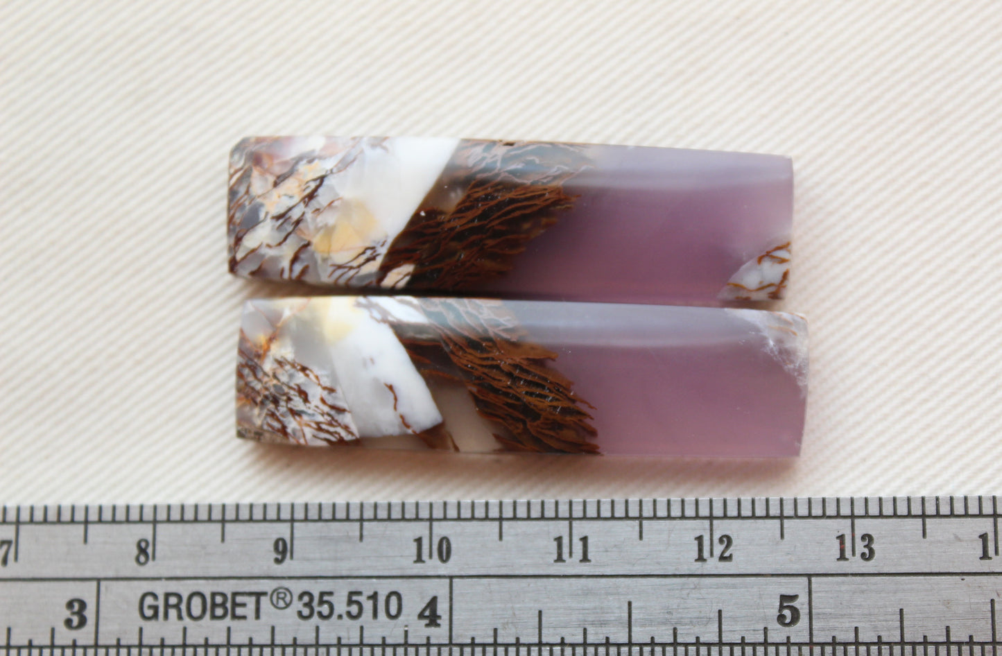 SUPERB Chalcedony cabochons Pair purple