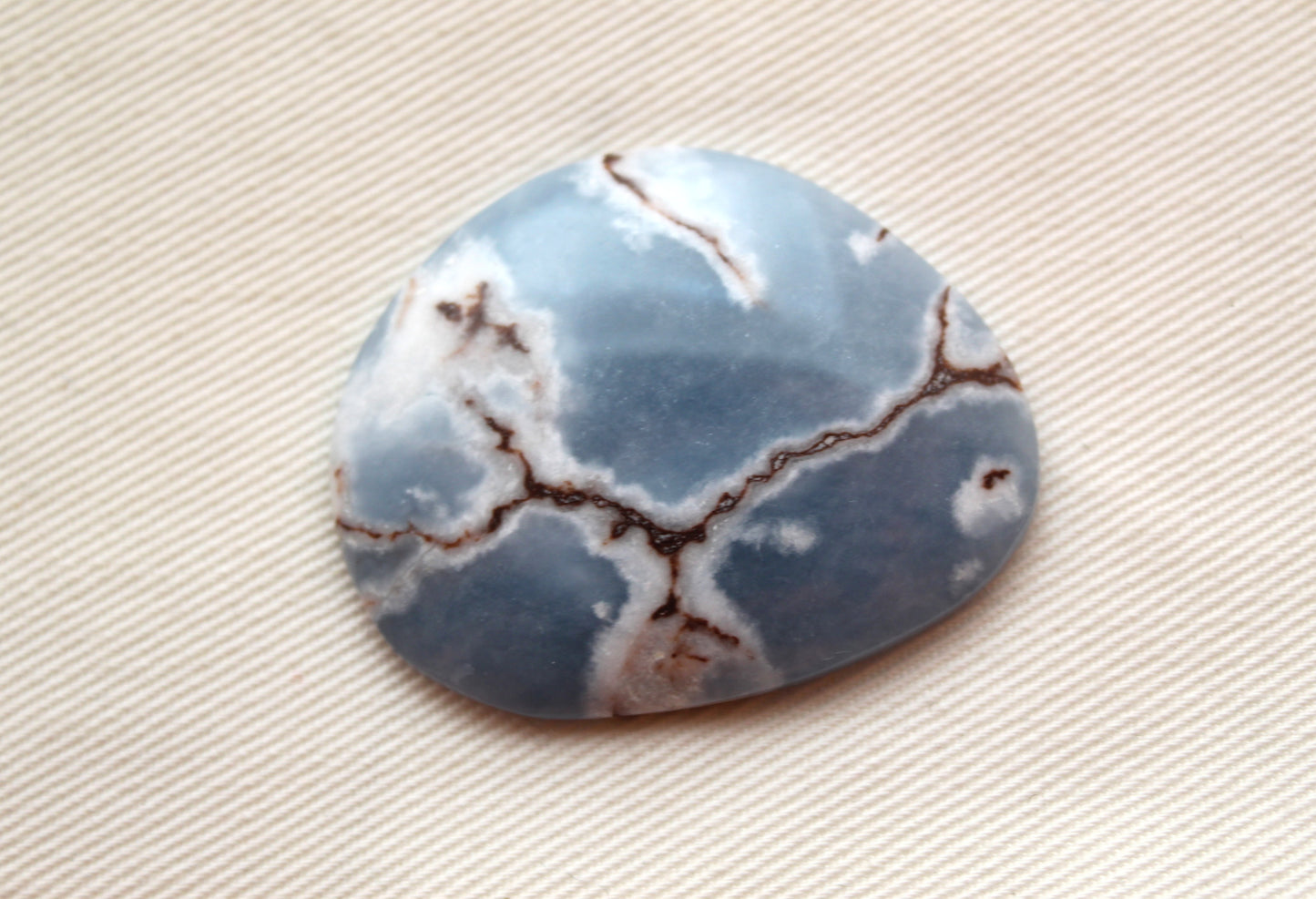 Large Angelite in Matrix freeform Cabochon Blue Gemstone