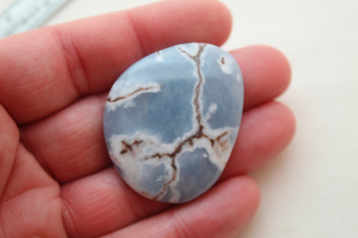 Large Angelite in Matrix freeform Cabochon Blue Gemstone