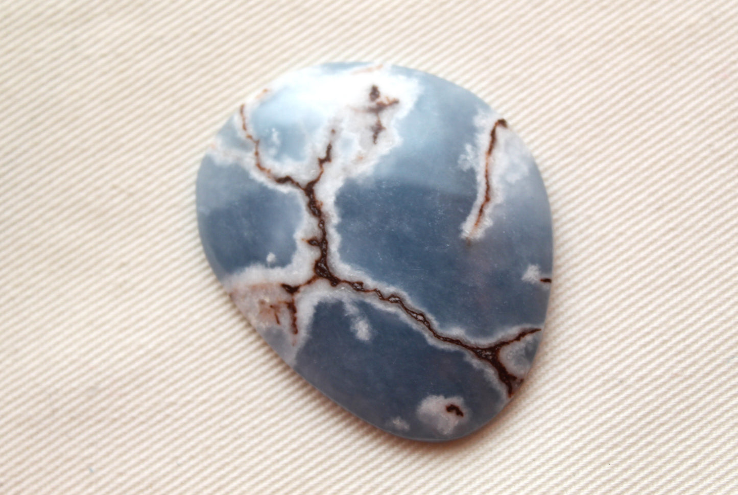 Large Angelite in Matrix freeform Cabochon Blue Gemstone