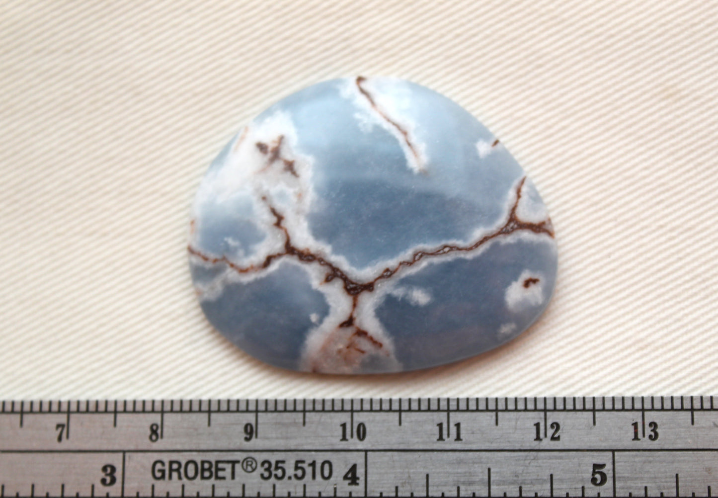 Large Angelite in Matrix freeform Cabochon Blue Gemstone