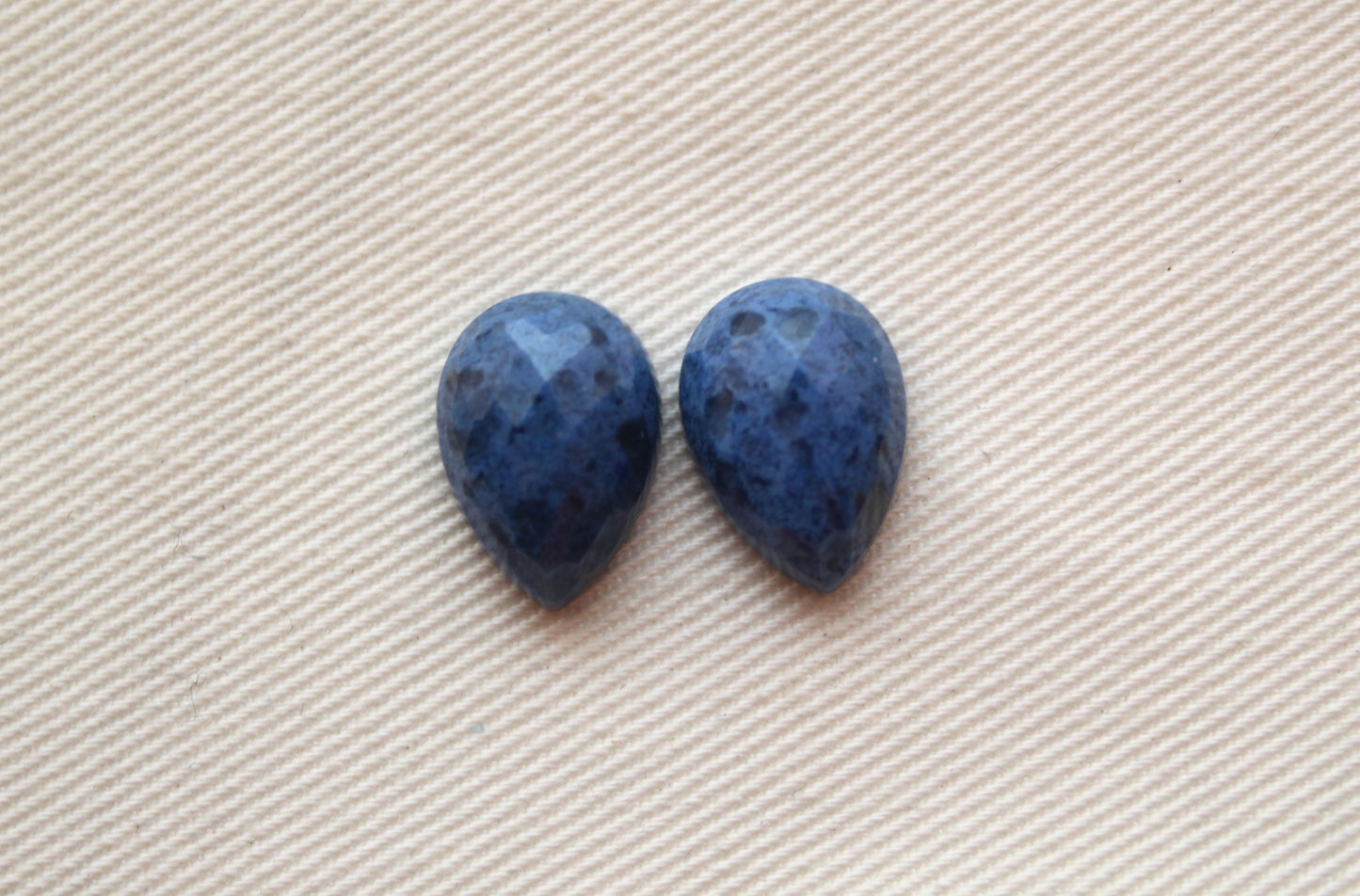 TWO pear Durmortierite Cabochons Blue Gemstone 10X14MM