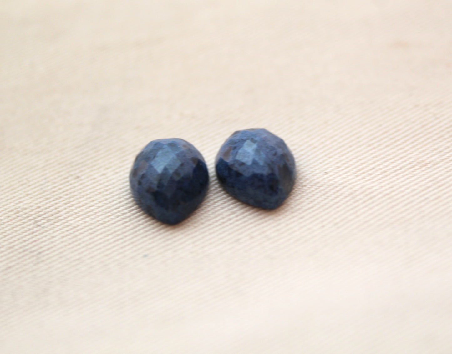 TWO pear Durmortierite Cabochons Blue Gemstone 10X14MM