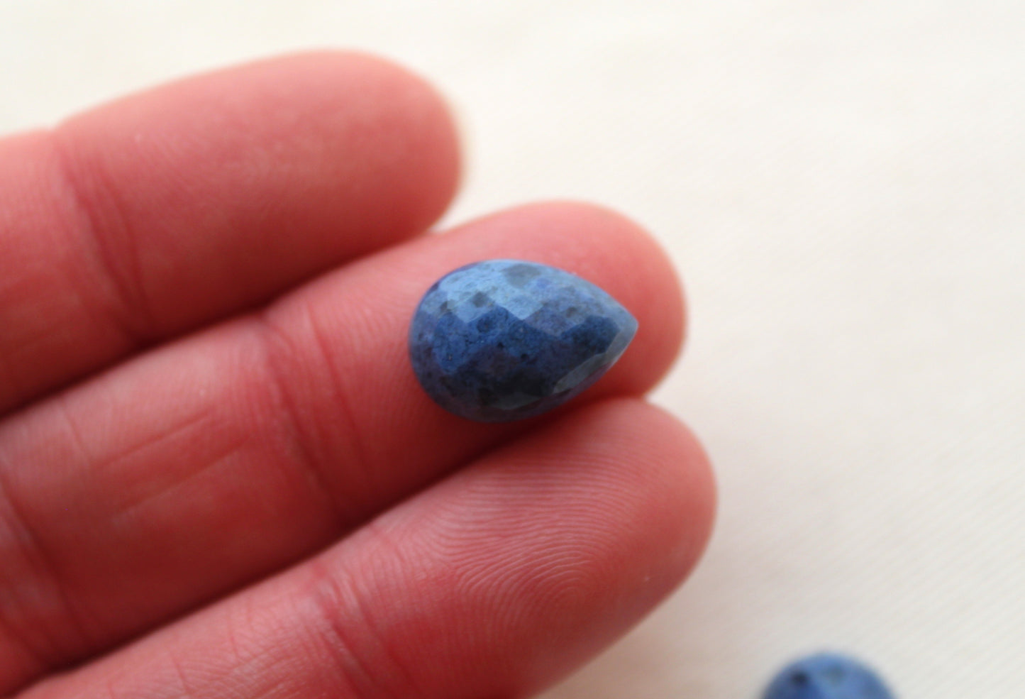 TWO pear Durmortierite Cabochons Blue Gemstone 10X14MM