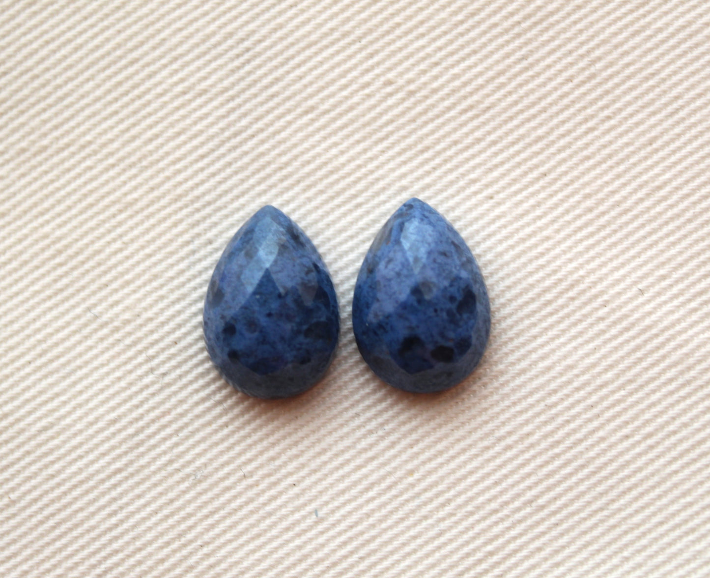 TWO pear Durmortierite Cabochons Blue Gemstone 10X14MM