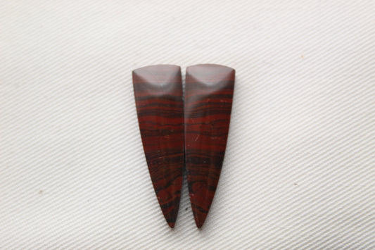 Rich Red Jasper Cabochon Pair