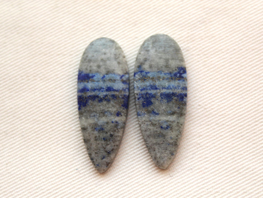 Lapis lazuli Pair Cabochon Blue Gemstones