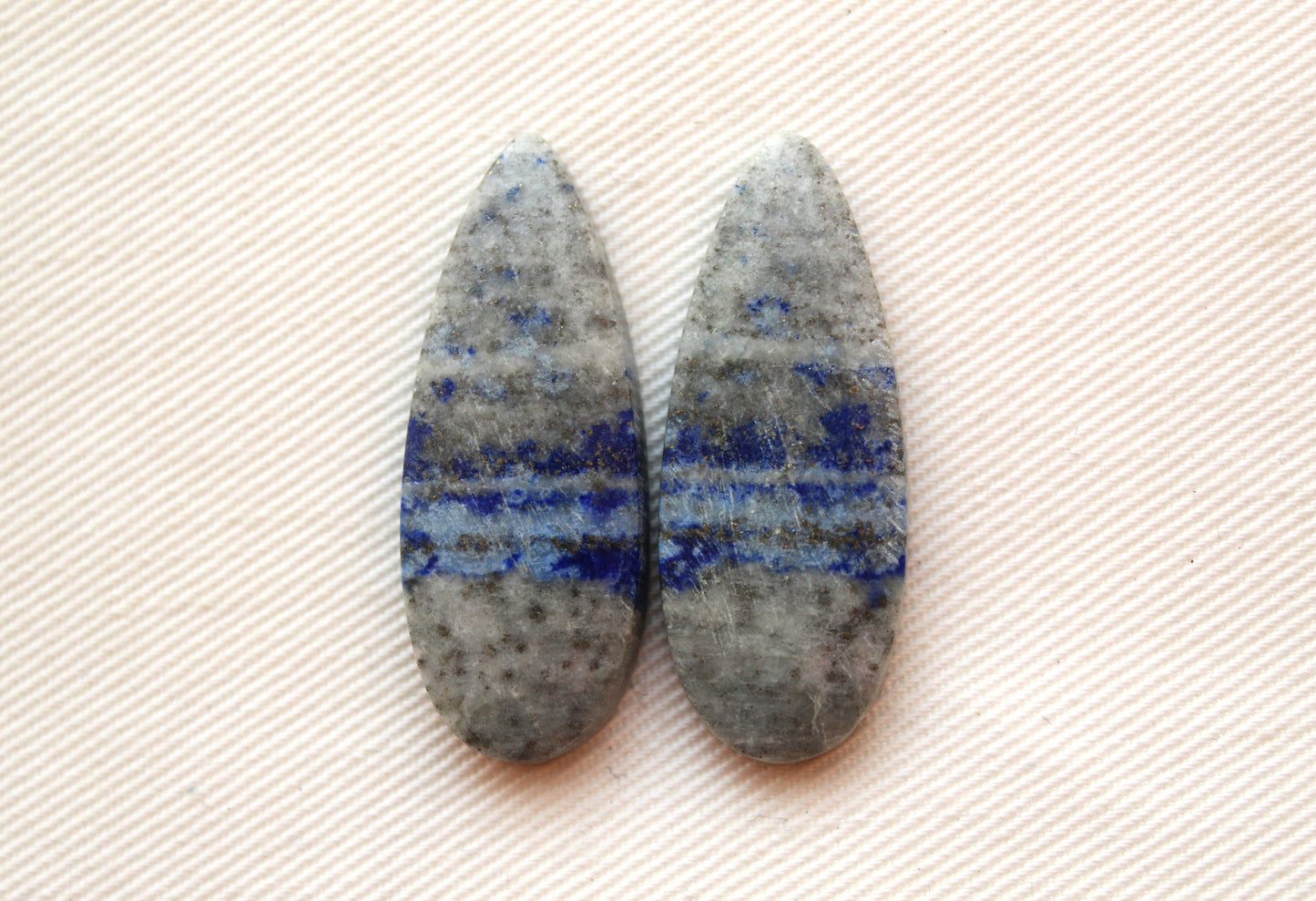 Lapis lazuli Pair Cabochon Blue Gemstones