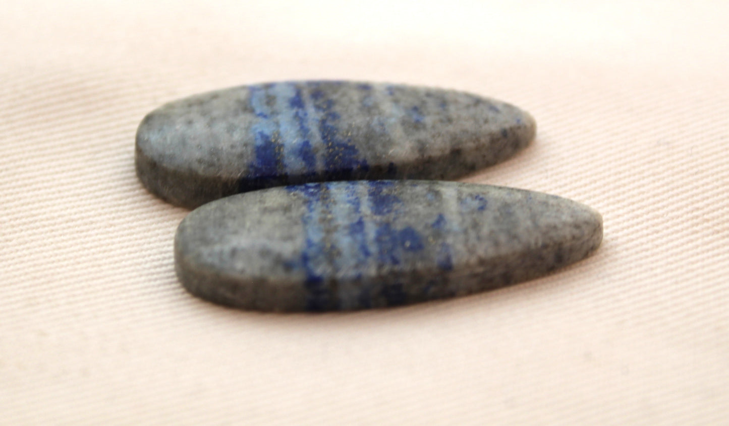 Lapis lazuli Pair Cabochon Blue Gemstones