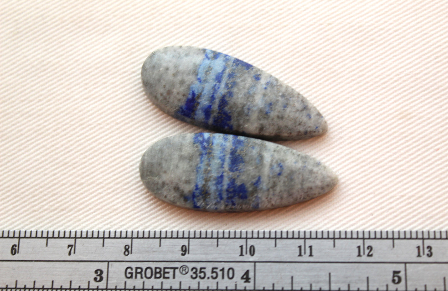 Lapis lazuli Pair Cabochon Blue Gemstones