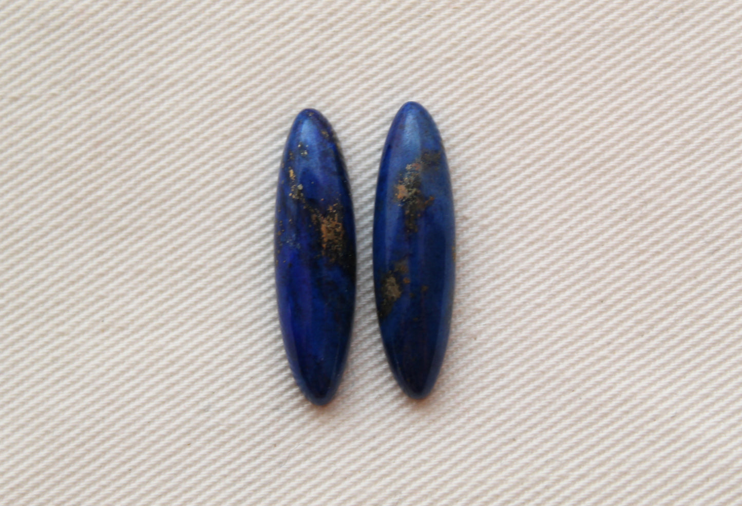 TWO Lapis Lazuli cabochons Gemstones long