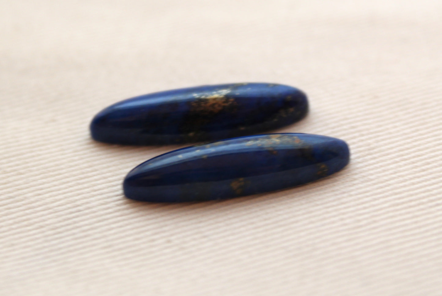 TWO Lapis Lazuli cabochons Gemstones long