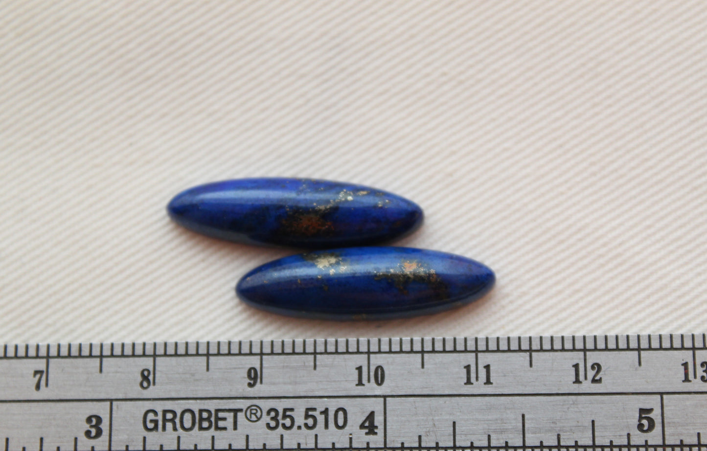 TWO Lapis Lazuli cabochons Gemstones long