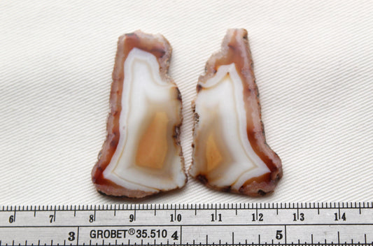 Sliced Agate Pair Gemstones freeform natural