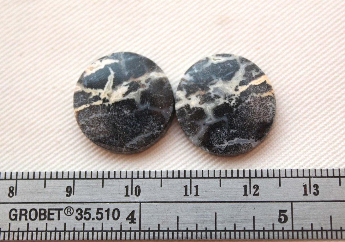 Pair of Petrified Wood round 18MM