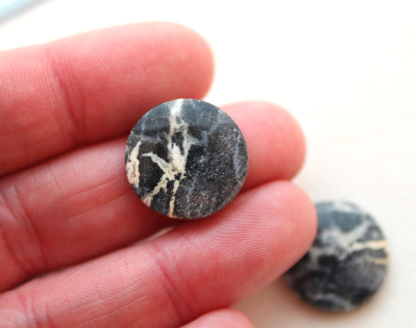 Pair of Petrified Wood round 18MM