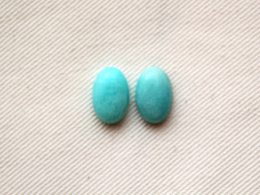 TWO Amazonite Cabochon oval gemstone 8x12MM